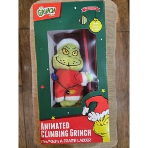 Mr. Christmas Animated Climbing Grinch 17 in. Tall Ladder Lights & Music New